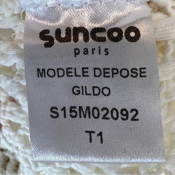 Suncoo Ivory Long Sleeve Zip Up Knit Sweater Cardigan Size T1= Small (328) - Picture 11 of 11